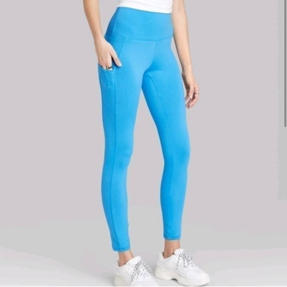 WILD Fable Women's Azure Blue High-Rise Leggings Medium NWT - Picture 1 of 5
